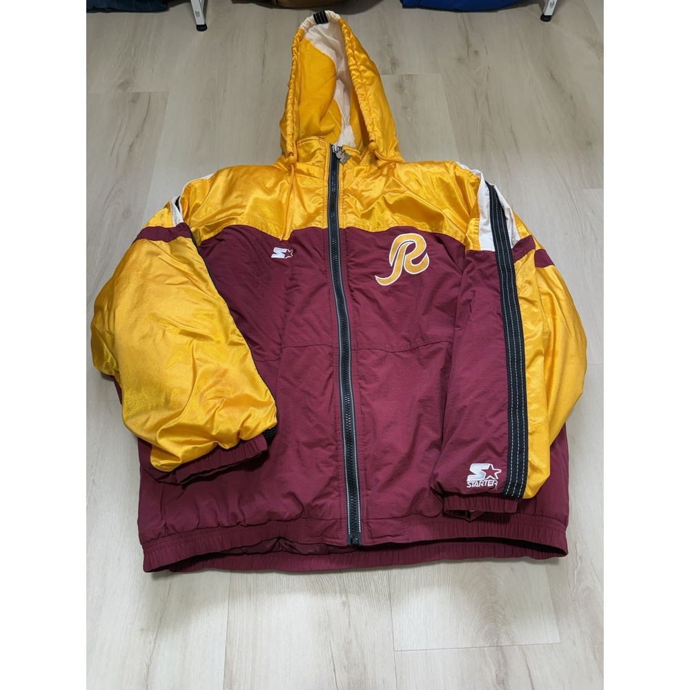 Pro Line Starter Washington Redskins 90s Jacket Hooded Pockets Men's Size 2XL